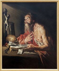 Saint Jerome, Obraz olejny na płótnie, Mathias Stomer (Matthias Stom) (1600-po 1650) - Fotografia, KIM Youngtae, Nantes, Nantes Museum of Fine Arts
