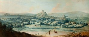 Odległy widok Clitheroe, ok. 1730 (olej na płótnie) autorstwa Matthias Read