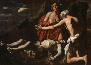 Adam i Ewa opłakują śmierć Abla, 1632-1635.