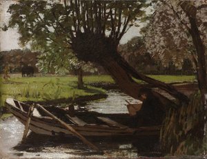 Łódka z wierzbą Pollard autorstwa Matthijs Maris