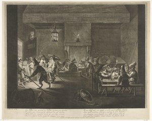 Wartownia z małpami, ok. 1720 autorstwa Matthijs Pool