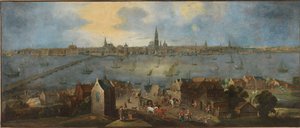 Widok na redę w Antwerpii, w latach 1682-1702. autorstwa Matthijs Schoevaerdts