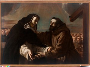 Spotkanie św. Dominika i św. Franciszka z Asyżu (olej na płótnie)