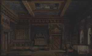 Scenografia do spektaklu Śmierć Iwana Groźnego A. Tołstoja autorstwa Matvey Andreyevich Shishkov