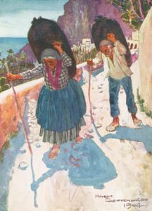 Nośniki węgla drzewnego, Amalfi (litografia kolorowa)