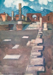 Forum, Pompeje (kolorowa litografia)