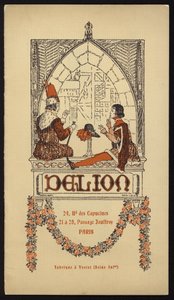 Ilustracja na okładce do katalogu kapeluszy wydanego przez Delion, Paryż, 1908 (lito) autorstwa Maurice Berty