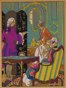 Ilustracja do Historii Manon Lescaut (kolor lito) autorstwa Maurice Berty