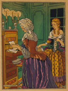 Ilustracja do Les Liaisons Dangereuses autorstwa Choderlos De Laclos (kolor lito)