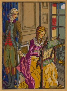 Ilustracja do Les Liaisons Dangereuses autorstwa Choderlos De Laclos (kolor lito) autorstwa Maurice Berty