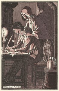 Ilustracja do Scenes de la Vie de Boheme Henri Murgera (lito) autorstwa Maurice Berty