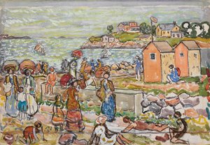Kąpiących się i spacerowiczów, ok. 1919 autorstwa Maurice Brazil Prendergast