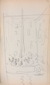 Szkicownik włoski: Łódź z figurami strona 172, 1898-1899. autorstwa Maurice Brazil Prendergast