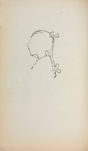 Szkicownik włoski: Głowa dziewczyny na stronie profilowej 152, 1898-1899. autorstwa Maurice Brazil Prendergast