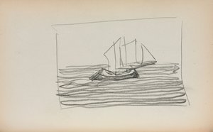 Szkicownik włoski: Żaglówka strona 75, 1898-1899. autorstwa Maurice Brazil Prendergast