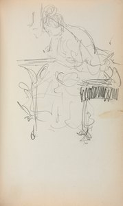 Włoski szkicownik: Siedząca kobieta, strona 153, 1898-1899. autorstwa Maurice Brazil Prendergast
