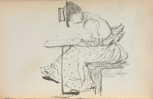 Włoski szkicownik: Siedząca kobieta, strona 107, 1898-1899. autorstwa Maurice Brazil Prendergast