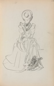 Włoski szkicownik: Siedząca kobieta, strona 114, 1898-1899. autorstwa Maurice Brazil Prendergast