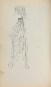 Włoski szkicownik: Stojąca kobieta w profilu, strona 51, 1898-1899. autorstwa Maurice Brazil Prendergast