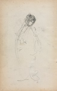 Szkicownik włoski: Stojąca kobieta strona 1, 1898-1899. autorstwa Maurice Brazil Prendergast