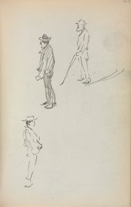 Włoski Sketchbook: Three Standing Men strona 44, 1898-1899. autorstwa Maurice Brazil Prendergast