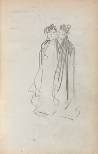 Włoski szkicownik: Dwie stojące kobiety strona 4, 1898-1899. autorstwa Maurice Brazil Prendergast