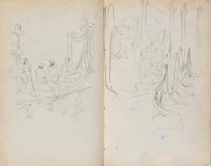 Włoski szkicownik: Port Wenecki Zobacz strony 31 i 32, 1898-1899. autorstwa Maurice Brazil Prendergast