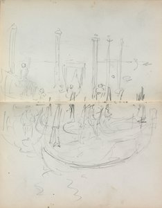 Włoski szkicownik: Port Wenecki Zobacz strony 37 i 38, 1898-1899. autorstwa Maurice Brazil Prendergast