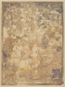Scena kawiarniana na świeżym powietrzu, 19001905. autorstwa Maurice Brazil Prendergast