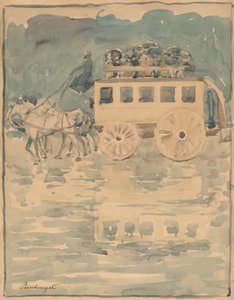 Omnibus paryski, 18931894. autorstwa Maurice Brazil Prendergast