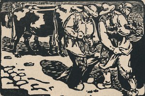 Rynek w Owernii — z Au Pied Des Puys, 1919 autorstwa Maurice Busset