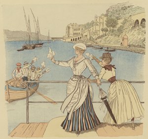 Monte Carlo, żegnając rybaków autorstwa Maurice Charles Mathieu Bonvoisin