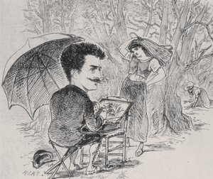 Rops malujący swoich zbieraczy oliwek, 1877 autorstwa Maurice Charles Mathieu Bonvoisin