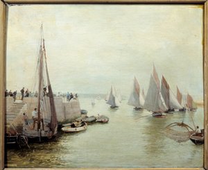 Powrót rybołówstwa w 1880 roku. Obraz Couranta Maurice