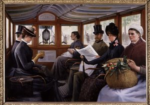 Pasażerowie w omnibusie, ok. 1900 r. (obraz) autorstwa Maurice Delondre