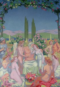 W obecności bogów Jowisz przyznaje nieśmiertelność Psyche i świętuje jej małżeństwo z Kupidynem, 1908 autorstwa Maurice Denis