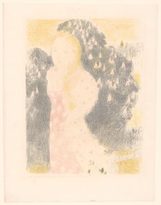 Dziewczyna przed kwitnącym krzewem Les crépuscules ont une douceur (tytuł na przedmiocie) Reprezentacje miłości (tytuł serii) Amour (tytuł serii) autorstwa Maurice Denis