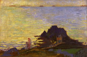 Matka i dziecko nad skalną skałą (olej na karcie) autorstwa Maurice Denis