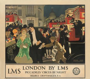Londyn przez LMS, Piccadilly Circus nocą