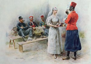 Ulubiona pielęgniarka z żuawami i żołnierzami podczas I wojny światowej, 1915
