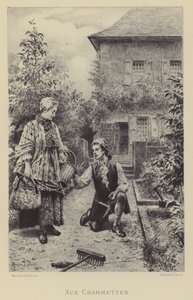 W Les Charmettes (grawerowanie) autorstwa Maurice Leloir