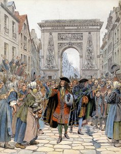 W Porte Saint-Denis (Saint Denis) w Paryżu, Marszałek Boufflers (Louis Francois de Boufflers) autorstwa Maurice Leloir