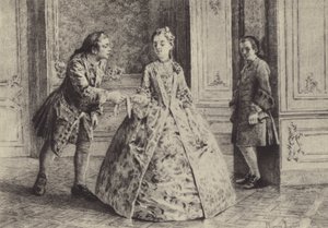 Ilustracja do księgi III Wyznań Jean-Jacques Rousseau (rycina) autorstwa Maurice Leloir