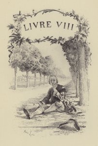 Ilustracja do księgi VIII Wyznań Jean-Jacques Rousseau (rycina) autorstwa Maurice Leloir