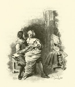 Ilustracja do Trzech Muszkieterów (rycina) autorstwa Maurice Leloir