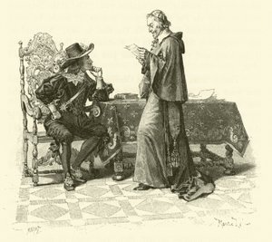 Ilustracja do Trzech Muszkieterów (rycina) autorstwa Maurice Leloir