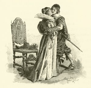 Ilustracja do Trzech Muszkieterów (rycina) autorstwa Maurice Leloir
