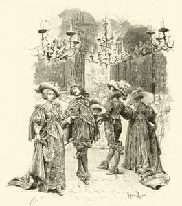 Ilustracja do Trzech Muszkieterów (rycina) autorstwa Maurice Leloir