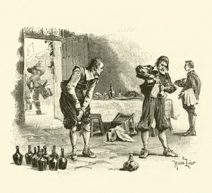 Ilustracja do Trzech Muszkieterów (rycina) autorstwa Maurice Leloir