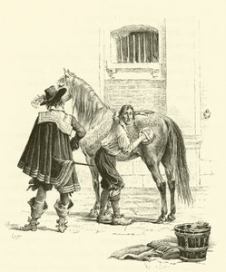 Ilustracja do Trzech Muszkieterów (rycina) autorstwa Maurice Leloir